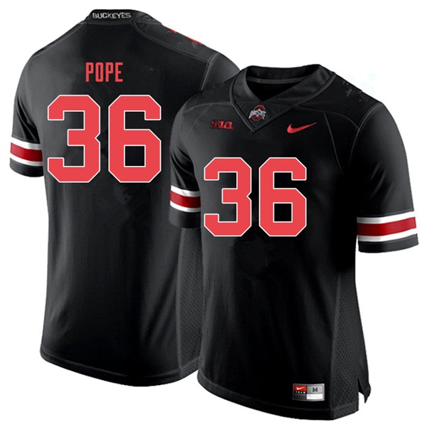 Men #36 K'Vaughan Pope Ohio State Buckeyes College Football Jerseys Sale-Black Out